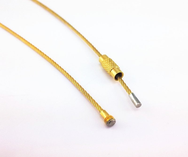 yueton 20pcs Stainless Steel Wire Keychain Cable Key Ring (Gold) - Image 5